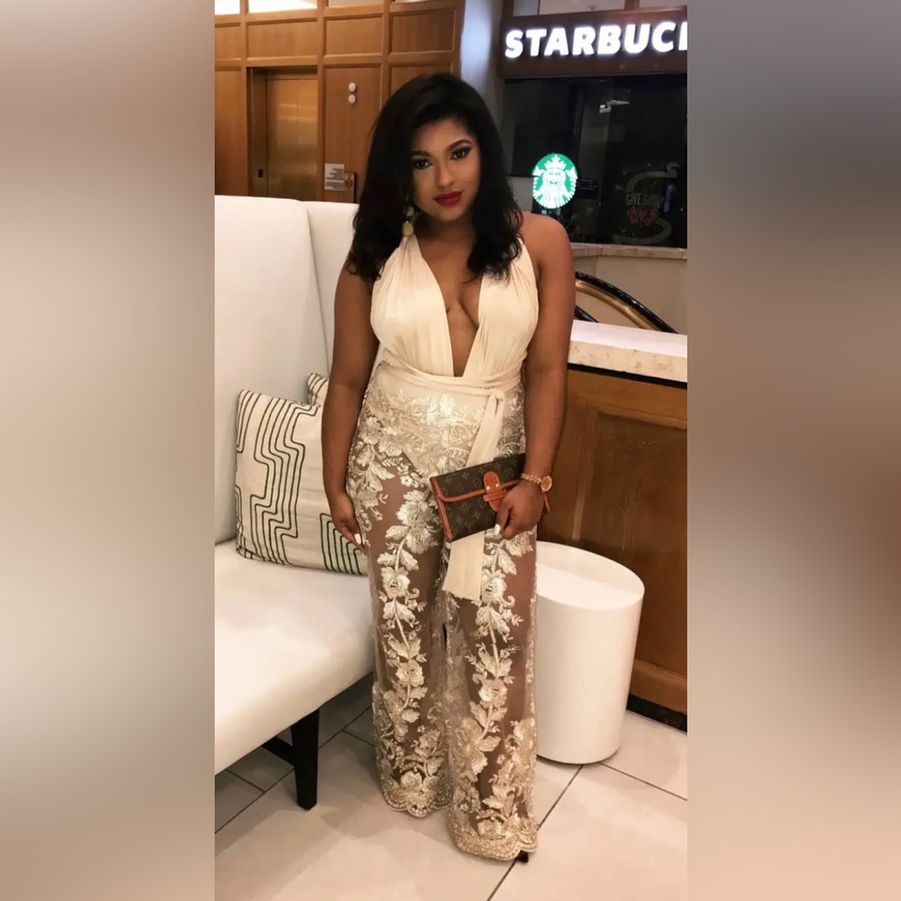 Gold Lace Jumpsuit